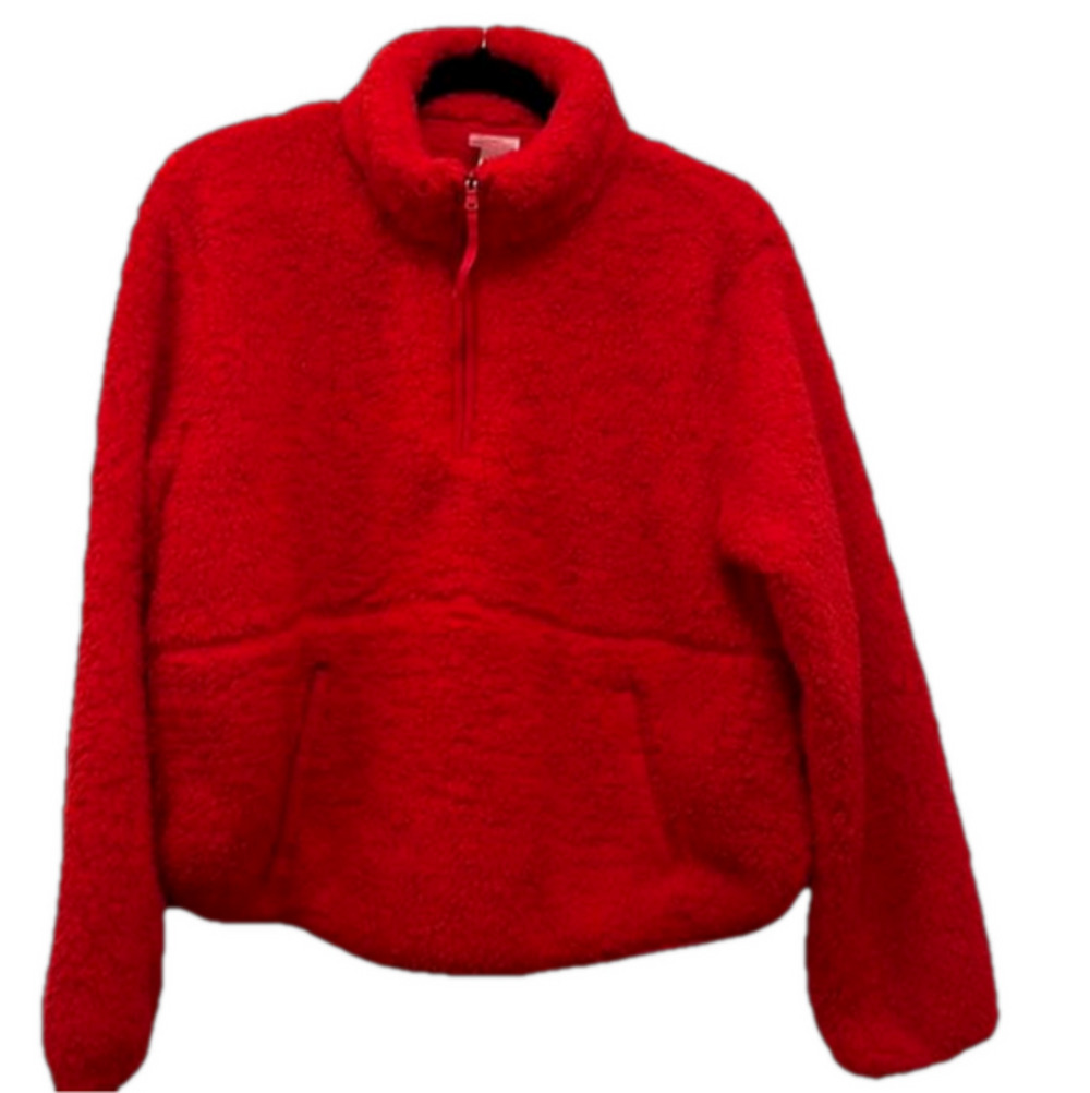 Bright red Sherpa pop over